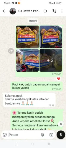 Testimonial Papan Bunga Pernikahan tanjungsari