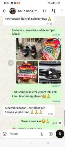 Testimonial Papan Bunga tanjungsari